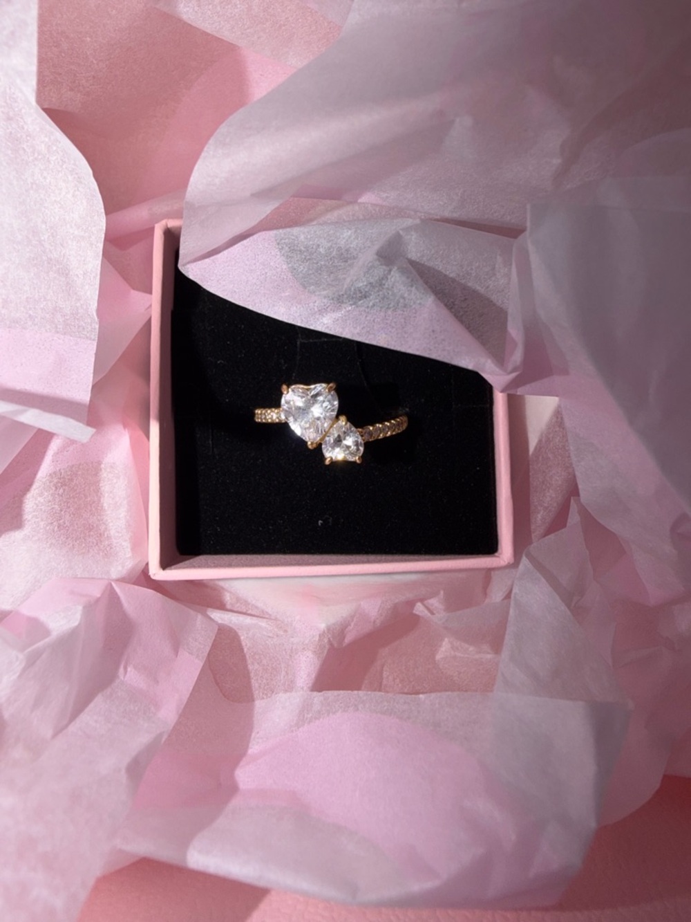 Pandora double heart ring